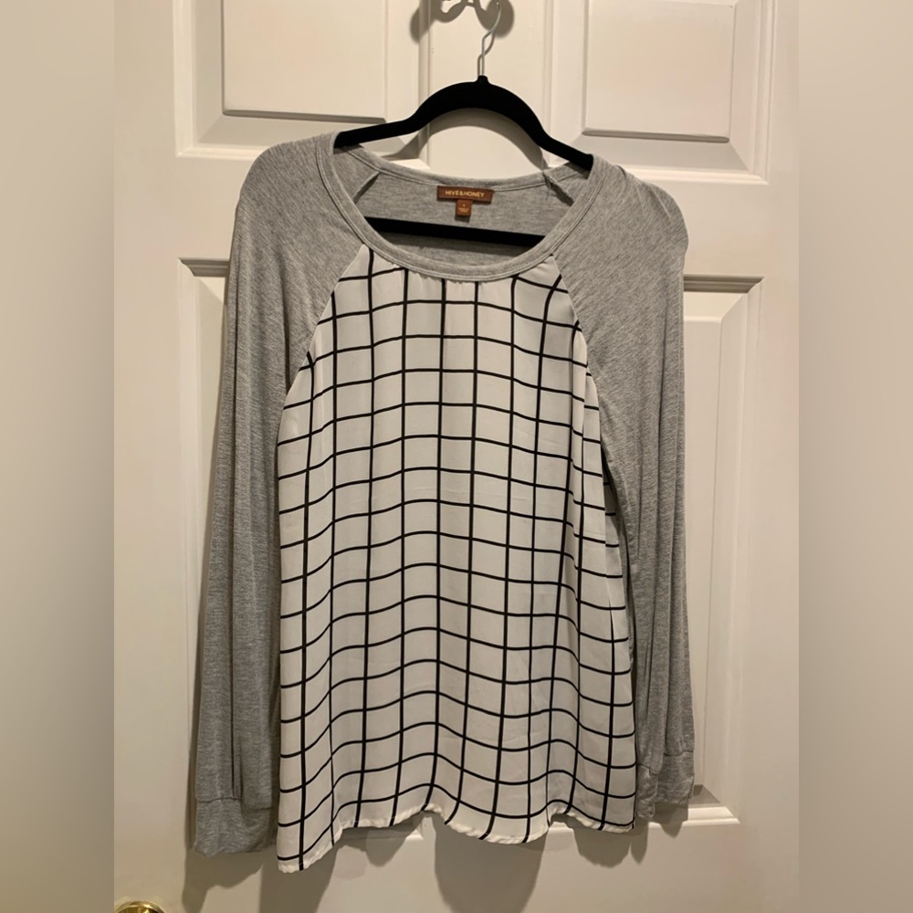 Hive  & Honey Windowpane Top